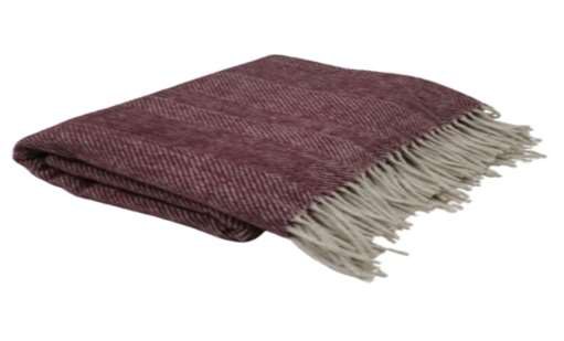 Burgundy merino herringbone blanket